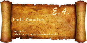 Endl Absolon névjegykártya